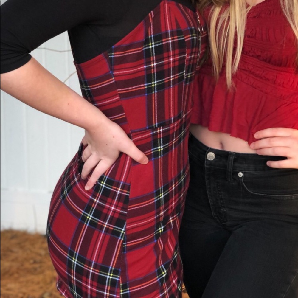 tight red flannel dress! no damages!